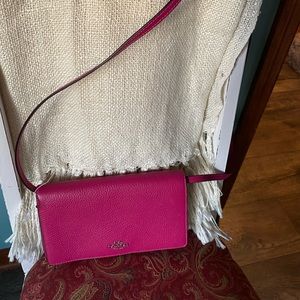 Pebbled Leather Pink Coach Crossbody